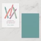 Carte D'accompagnement Crayons colorés Classroom Valentine Card (Devant / Derrière)