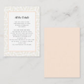 Carte D'accompagnement Cream abstrait feuillage MARIAGE Détails Direction (Devant / Derrière)