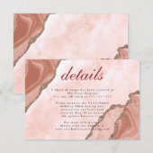 Carte D'accompagnement Cream Blush Agate Soft Pink Gold Détails du Mariag (Devant / Derrière)