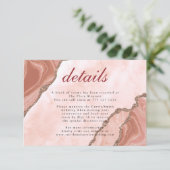 Carte D'accompagnement Cream Blush Agate Soft Pink Gold Détails du Mariag (Debout devant)