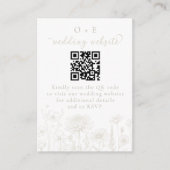 Carte D'accompagnement Cream Botanical Minimal Wedding Website QR Code  (Devant)