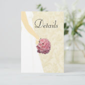 Carte D'accompagnement Cream Elegant Wedding Gown Détails du Mariage (Debout devant)