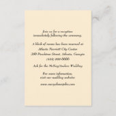 Carte D'accompagnement Cream Elegant Wedding Gown Détails du Mariage (Dos)