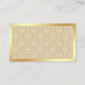 Carte D'accompagnement Cream et Gold Damask QR Code RSVP Mariage Website (Dos)