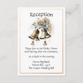 Carte D'accompagnement Cream Floral Pastel avec Mariage Bells Mariage (Devant)