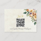 Carte D'accompagnement Cream Floral, QR Code - Cream (Dos)