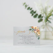 Carte D'accompagnement Cream Floral, QR Code - Silver (Debout devant)