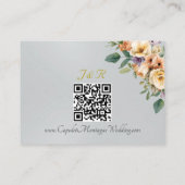 Carte D'accompagnement Cream Floral, QR Code - Silver (Dos)