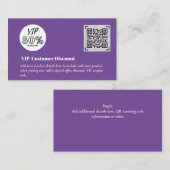 Carte D'accompagnement Créer des codes QR de remise VIP client (Devant / Derrière)