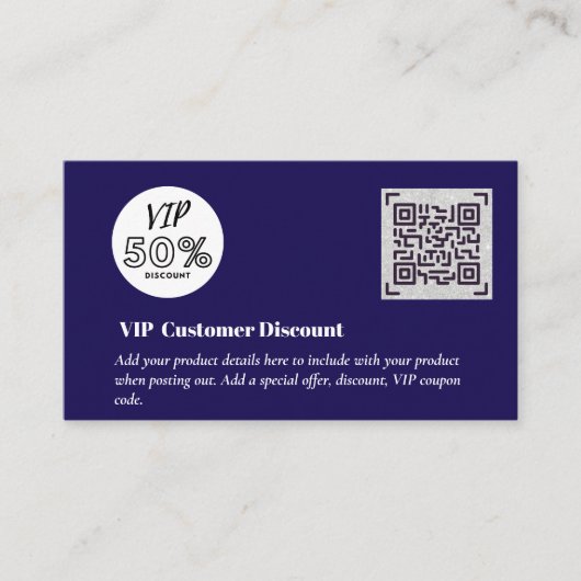 Carte D'accompagnement Créer des codes QR de remise VIP client (Devant)
