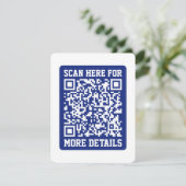Carte D'accompagnement Créer un code QR analysable | Bleu marine (modifia (Debout devant)