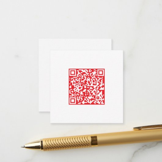 Carte D'accompagnement Créer un code QR rouge scannable (modifiable) (Devant/Arrière en situation)
