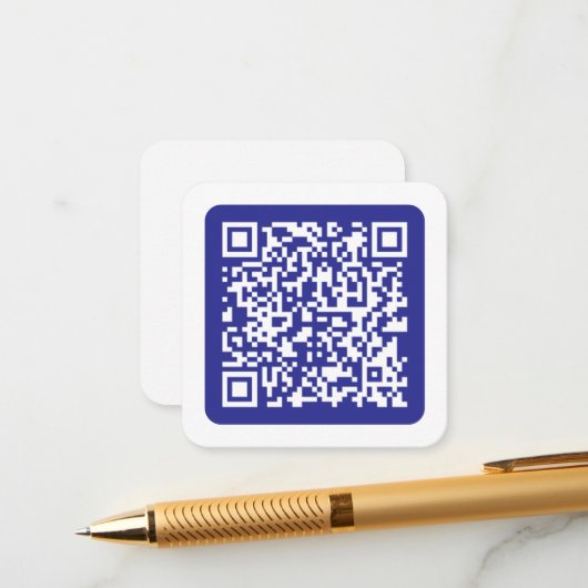 Carte D'accompagnement Créer un code QR scannable | Bleu foncé modifiable (Devant/Arrière en situation)