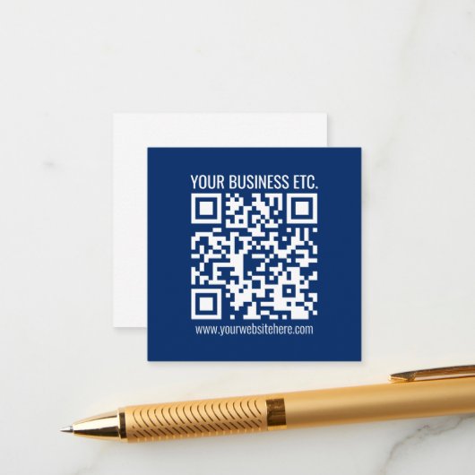 Carte D'accompagnement Créer votre propre code QR | Bleu (Devant/Arrière en situation)