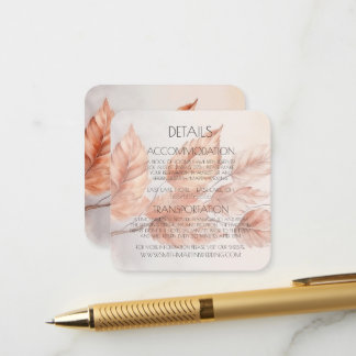 Carte D'accompagnement Créez vos propres détails de mariage avec feuilles