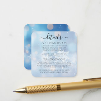 Carte D'accompagnement Créez Vos Propres Flocons de Neige Bokeh Bleu Mari