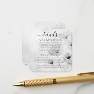 Carte D'accompagnement Créez vos propres petites fleurs noir et blanc pou