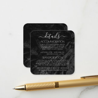 Carte D'accompagnement Créez Votre Propre Mariage De Marbre Noir