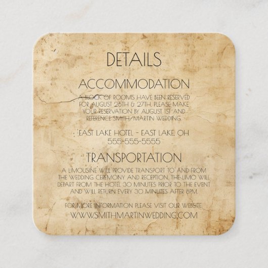 Carte D'accompagnement Créez Votre Propre Papier Sepia Personnalisé Distr (Devant)