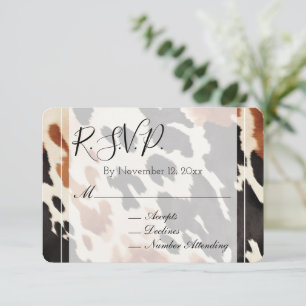 Carte D'accompagnement Crème Brown Noir Mariage Occidental RSVP