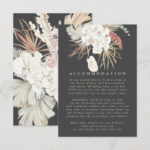 Carte D'accompagnement Crème de Charbon Pampas Grass Floral Jungle Mariag