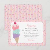 Carte D'accompagnement Crème de glace Sundae Rangée Registre de Fêtes des (Devant / Derrière)