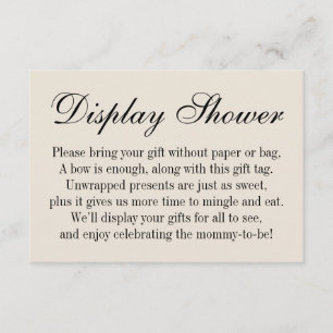 Carte D'accompagnement Crème élégante et simple pour Baby Shower sans emb