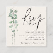 Carte D'accompagnement Crème Eucalyptus moderne Sage Code QR Mariage RSVP (Devant)