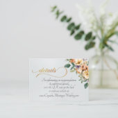 Carte D'accompagnement Crème Floral, Code QR - Blanc Perle (Debout devant)