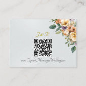 Carte D'accompagnement Crème Floral, Code QR - Blanc Perle (Dos)
