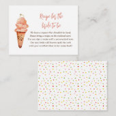 Carte D'accompagnement Crème glacée Douche nuptiale Apporter une recette (Devant / Derrière)