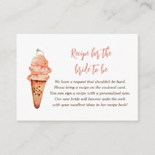 Carte D'accompagnement Crème glacée Douche nuptiale Apporter une recette