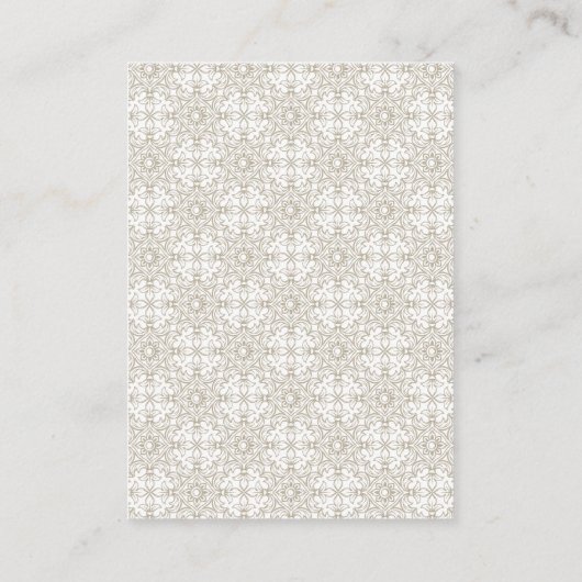 Carte D'accompagnement Crème Italien Tile Citrons Détails Mariage (Dos)