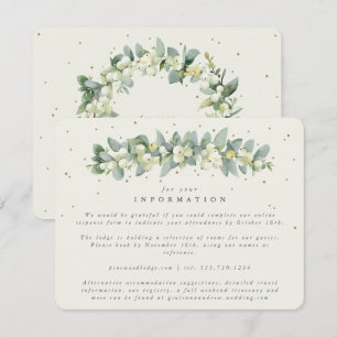 Carte D'accompagnement Crème Snowberry+Eucalyptus Garland Mariage Info