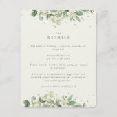 Carte D'accompagnement Crème Snowberry+Eucalyptus Mariage bordé Détails (Devant)