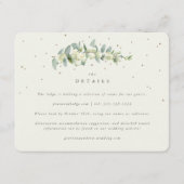 Carte D'accompagnement Crème Snowberry+Eucalyptus Mariage Détails (Devant)