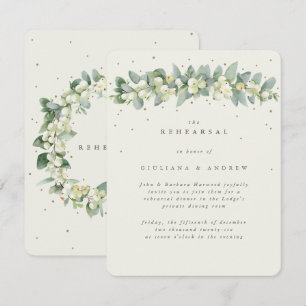 Carte D'accompagnement Crème Snowberry+Eucalyptus Mariage répétition