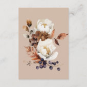 Carte D'accompagnement Crème Tan Rustique & Chute Brown Détails floraux (Dos)