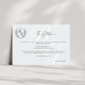 Carte D'accompagnement Crest Mariage Monogramme noir et blanc QR détails