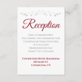 Carte D'accompagnement Crimson rouge sur blanc Elégant mariage réception (Devant)