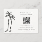 Carte D'accompagnement Croquis de palmier côtier Mariage QR Code RSVP (Devant)