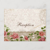 Carte D'accompagnement Cru formel de dentelle de rose de thé d'invitation (Dos)