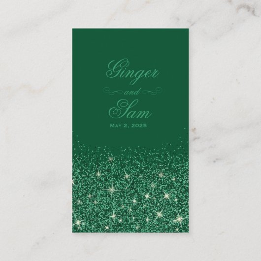 Carte D'accompagnement Crystal Emerald Parties scintillant Mariage (Dos)