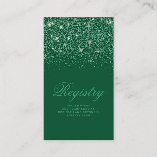 Carte D'accompagnement Crystal Emerald Parties scintillant Mariage (Devant)