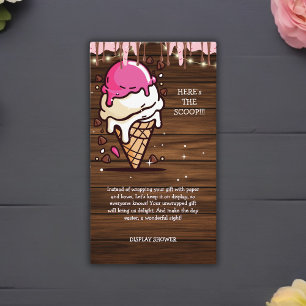 Carte D'accompagnement Cuillère à glace rustique moderne dessin Baby Show