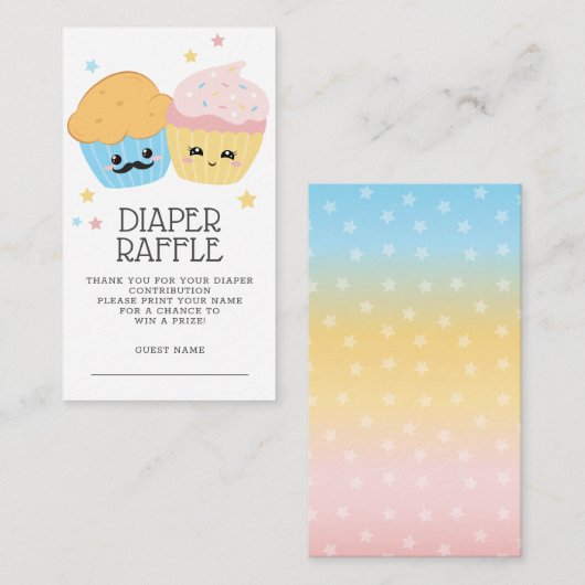 Carte D'accompagnement Cupcake ou muffin Stud (Devant / Derrière)