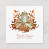 Carte D'accompagnement Custom Boho Terracotta Floral Sage Tea Party Événe (Devant)