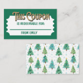Carte D'accompagnement Custom Redeemable Ticket Gift Coupon Xmas Card (Devant / Derrière)