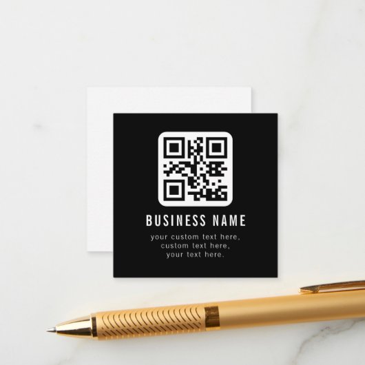 Carte D'accompagnement Customizable QR Code & Editable Text Design (Devant/Arrière en situation)