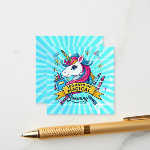 Carte D'accompagnement Cute 100 Jours de l'école Magique Apprentissage Un